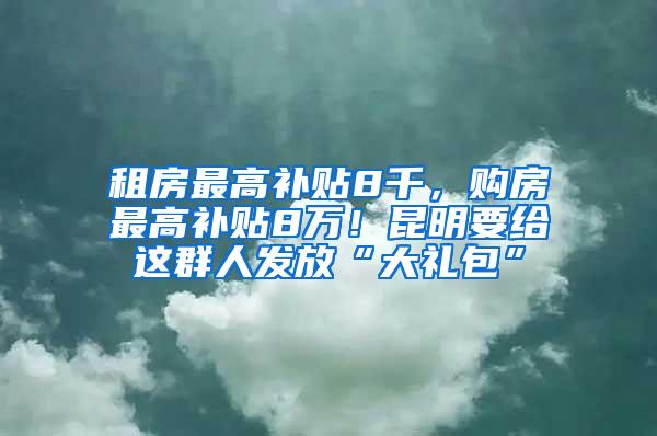 租房最高补贴8千，购房最高补贴8万！昆明要给这群人发放“大礼包”