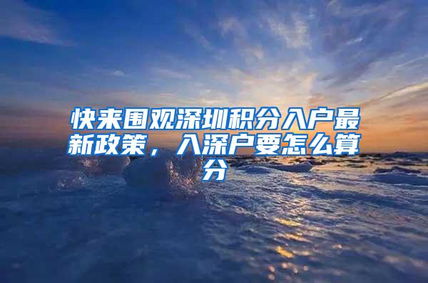 快来围观深圳积分入户最新政策，入深户要怎么算分