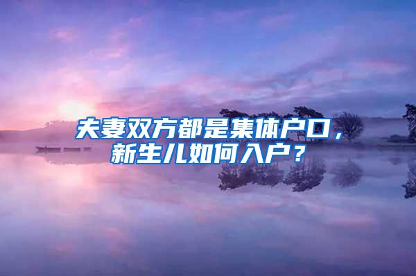 夫妻双方都是集体户口，新生儿如何入户？