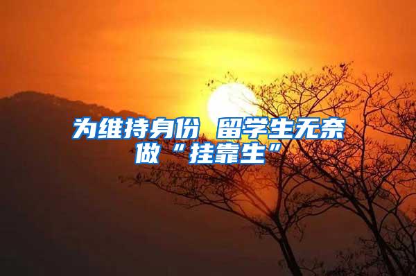 为维持身份 留学生无奈做“挂靠生”