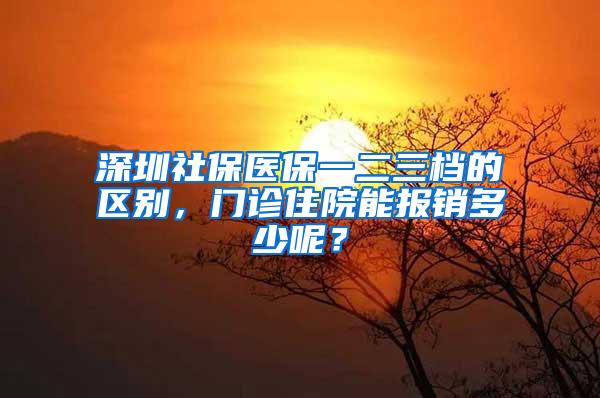 深圳社保医保一二三档的区别，门诊住院能报销多少呢？