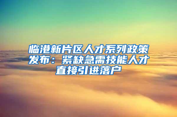 临港新片区人才系列政策发布：紧缺急需技能人才直接引进落户