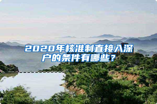 2020年核准制直接入深户的条件有哪些？