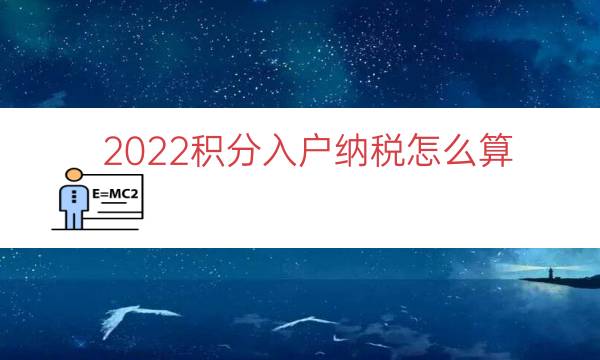 2022积分入户纳税怎么算（上海纳税积分怎么算的）