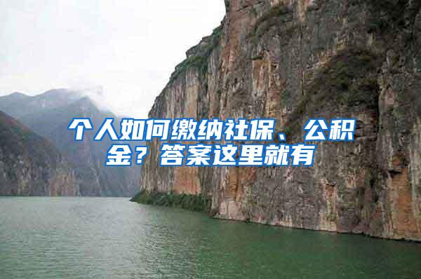 个人如何缴纳社保、公积金？答案这里就有