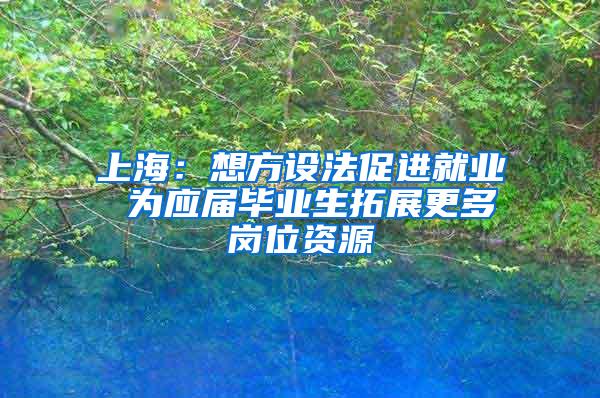 上海：想方设法促进就业 为应届毕业生拓展更多岗位资源