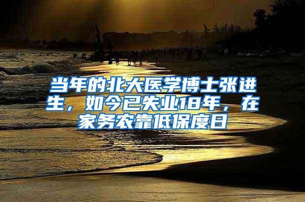 当年的北大医学博士张进生，如今已失业18年，在家务农靠低保度日