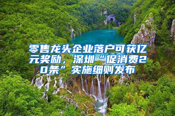 零售龙头企业落户可获亿元奖励，深圳“促消费20条”实施细则发布