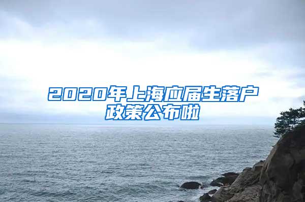 2020年上海应届生落户政策公布啦