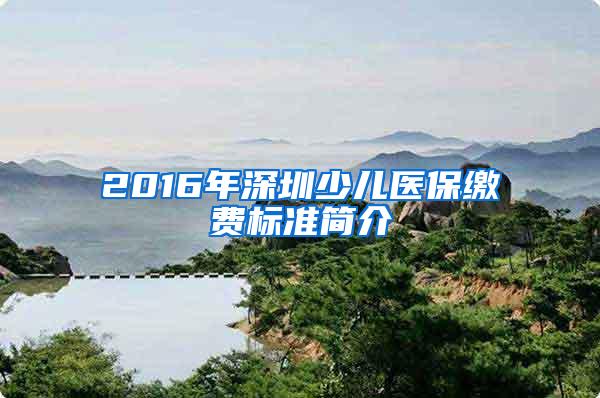 2016年深圳少儿医保缴费标准简介