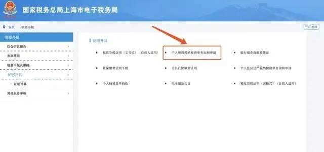 个人所得税纳税清单查询和申请