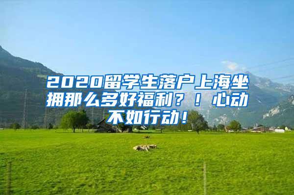 2020留学生落户上海坐拥那么多好福利？！心动不如行动！