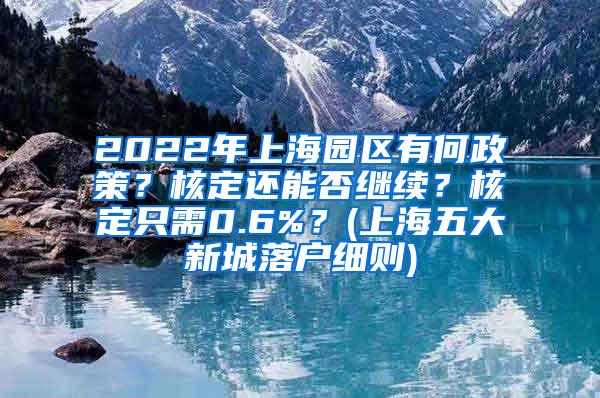 2022年上海园区有何政策？核定还能否继续？核定只需0.6%？(上海五大新城落户细则)