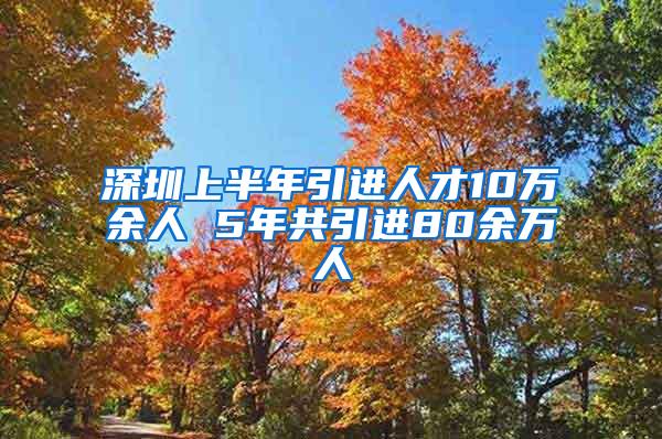 深圳上半年引进人才10万余人 5年共引进80余万人