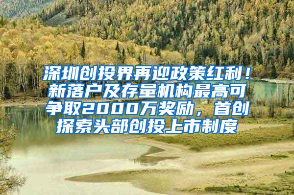 深圳创投界再迎政策红利！新落户及存量机构最高可争取2000万奖励，首创探索头部创投上市制度