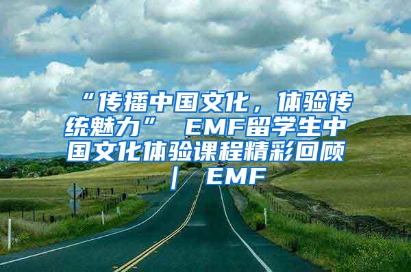 “传播中国文化，体验传统魅力” EMF留学生中国文化体验课程精彩回顾 ｜ EMF