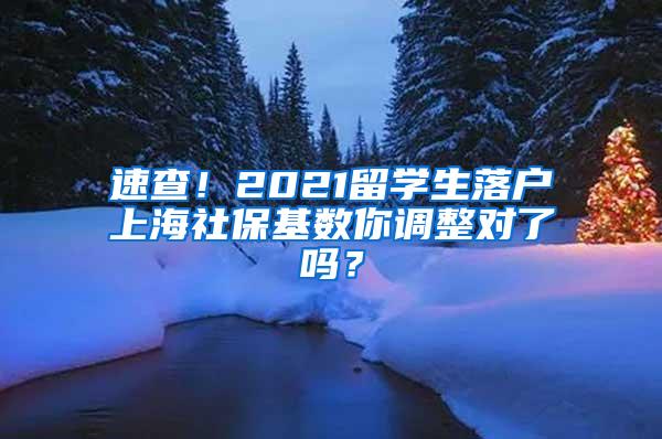 速查！2021留学生落户上海社保基数你调整对了吗？