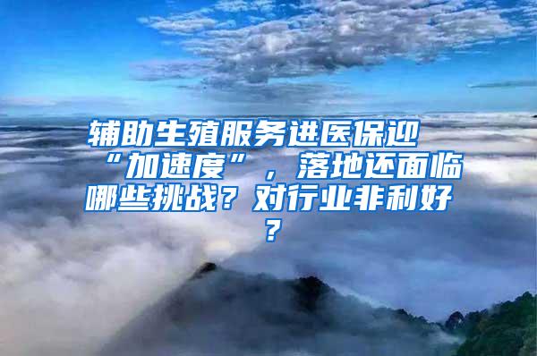 辅助生殖服务进医保迎“加速度”，落地还面临哪些挑战？对行业非利好？