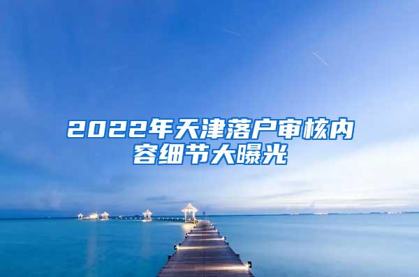 2022年天津落户审核内容细节大曝光