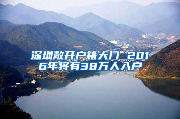 深圳敞开户籍大门 2016年将有38万人入户