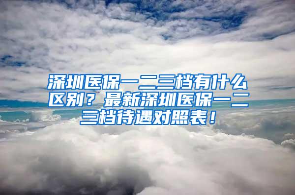 深圳医保一二三档有什么区别？最新深圳医保一二三档待遇对照表！