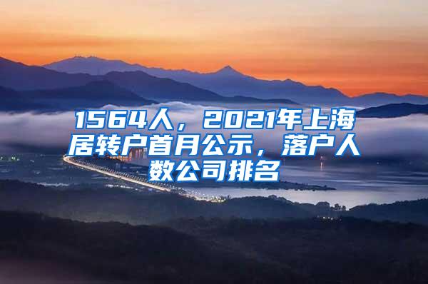 1564人，2021年上海居转户首月公示，落户人数公司排名