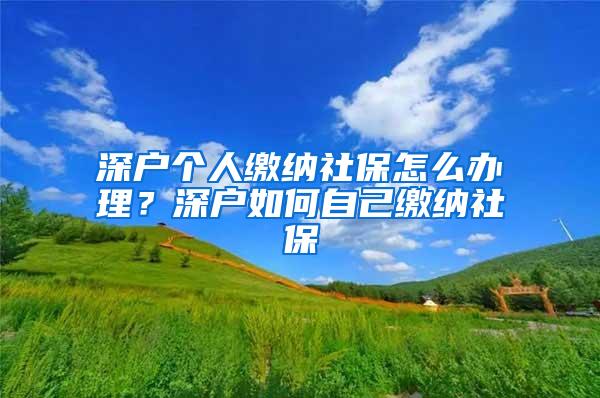 深户个人缴纳社保怎么办理？深户如何自己缴纳社保