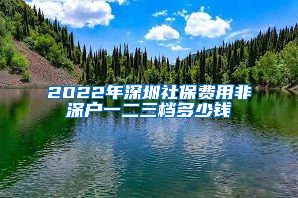 2022年深圳社保费用非深户一二三档多少钱