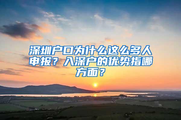 深圳户口为什么这么多人申报？入深户的优势指哪方面？