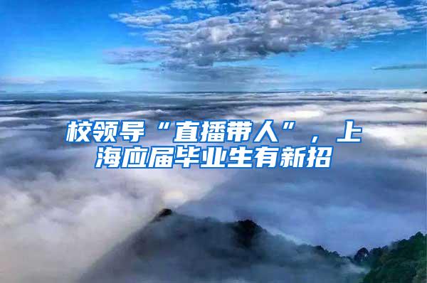 校领导“直播带人”，上海应届毕业生有新招