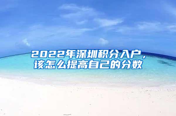 2022年深圳积分入户，该怎么提高自己的分数