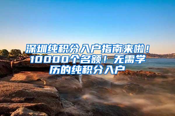 深圳纯积分入户指南来啦！10000个名额！无需学历的纯积分入户