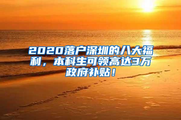 2020落户深圳的八大福利，本科生可领高达3万政府补贴！