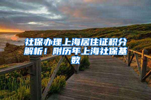 社保办理上海居住证积分解析！附历年上海社保基数