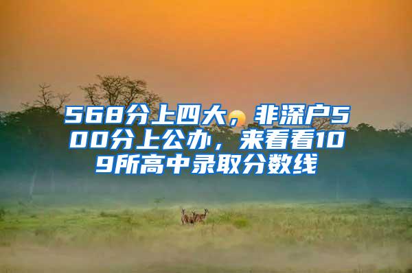 568分上四大，非深户500分上公办，来看看109所高中录取分数线