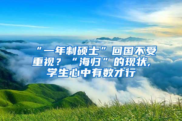 “一年制硕士”回国不受重视？“海归”的现状,学生心中有数才行