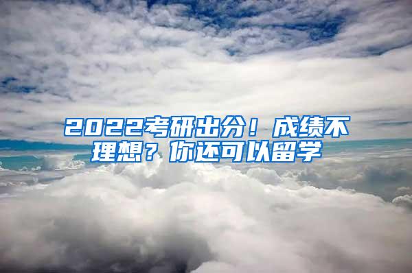 2022考研出分！成绩不理想？你还可以留学