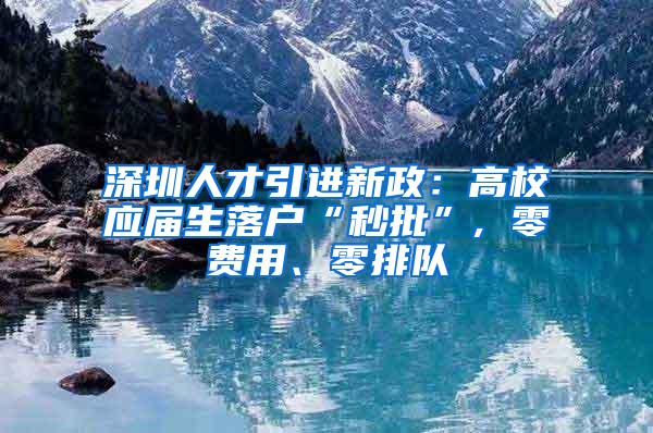 深圳人才引进新政：高校应届生落户“秒批”, 零费用、零排队