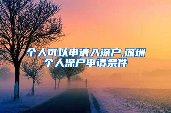 个人可以申请入深户,深圳个人深户申请条件