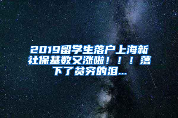 2019留学生落户上海新社保基数又涨啦！！！落下了贫穷的泪...