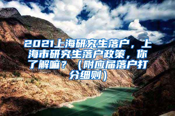 2021上海研究生落户，上海市研究生落户政策，你了解嘛？（附应届落户打分细则）