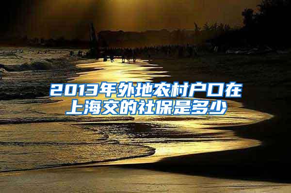 2013年外地农村户口在上海交的社保是多少