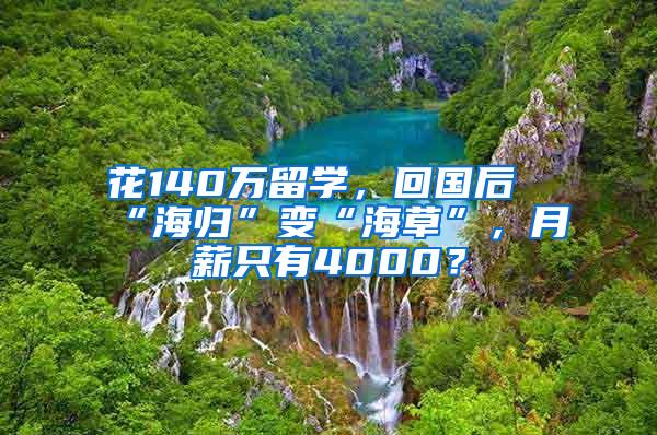 花140万留学，回国后“海归”变“海草”，月薪只有4000？