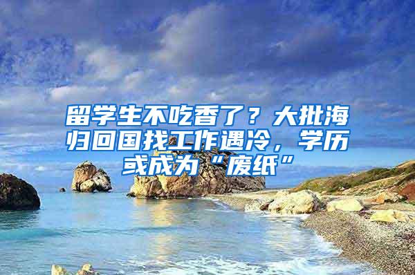 留学生不吃香了？大批海归回国找工作遇冷，学历或成为“废纸”