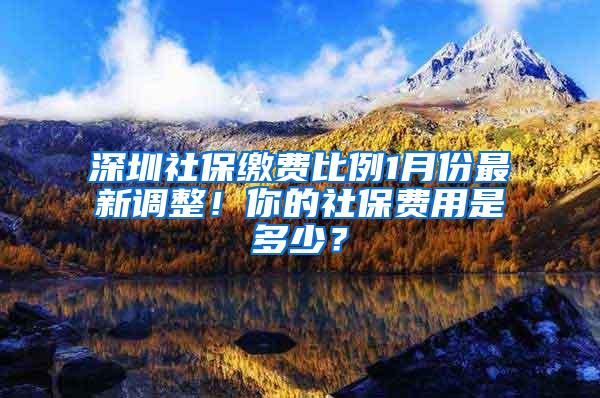 深圳社保缴费比例1月份最新调整！你的社保费用是多少？