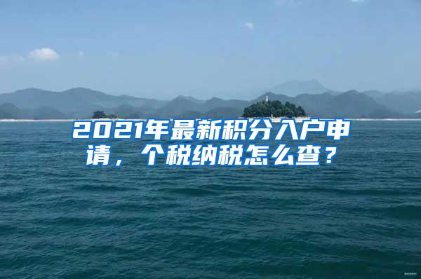 2021年最新积分入户申请，个税纳税怎么查？