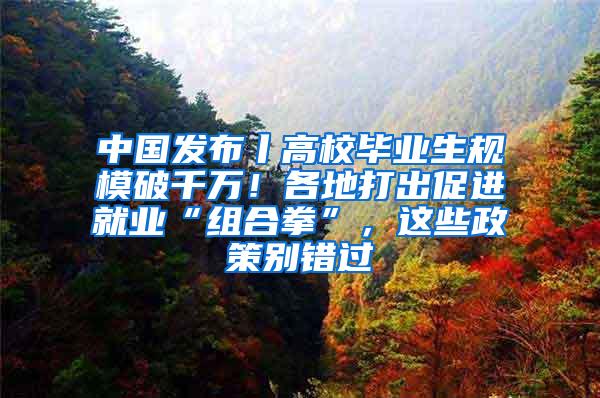 中国发布丨高校毕业生规模破千万！各地打出促进就业“组合拳”，这些政策别错过