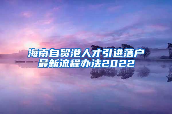 海南自贸港人才引进落户最新流程办法2022