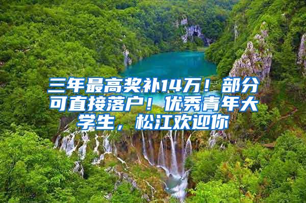 三年最高奖补14万！部分可直接落户！优秀青年大学生，松江欢迎你