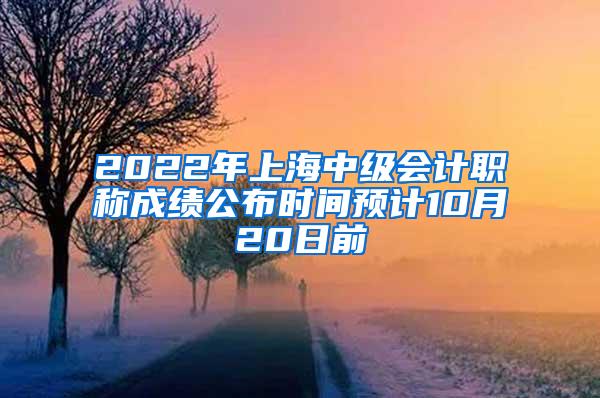 2022年上海中级会计职称成绩公布时间预计10月20日前